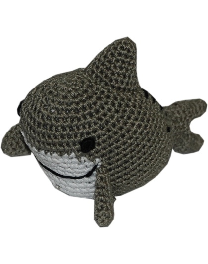 Knit Knacks Shark Organic Cotton Small Dog Toy