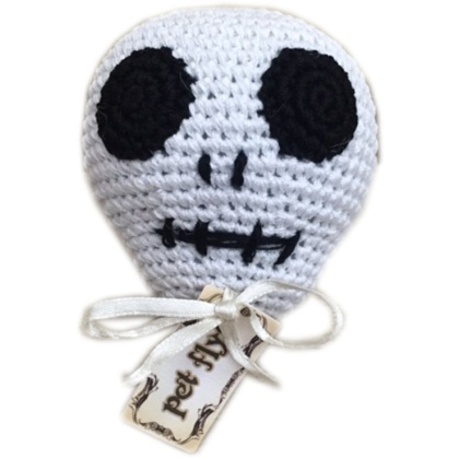 Knit Knacks Skully the skull Organic Cotton Small Dog Toy