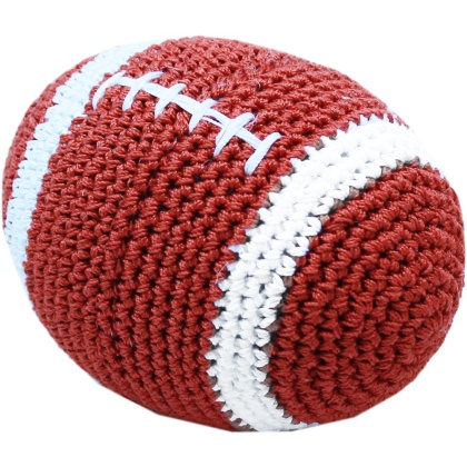 Knit Knacks Snap the Football Organic Cotton Small Dog Toy