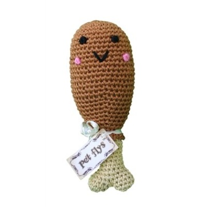 Knit Knacks Sticks the Drumstick Organic Cotton Small Dog Toy