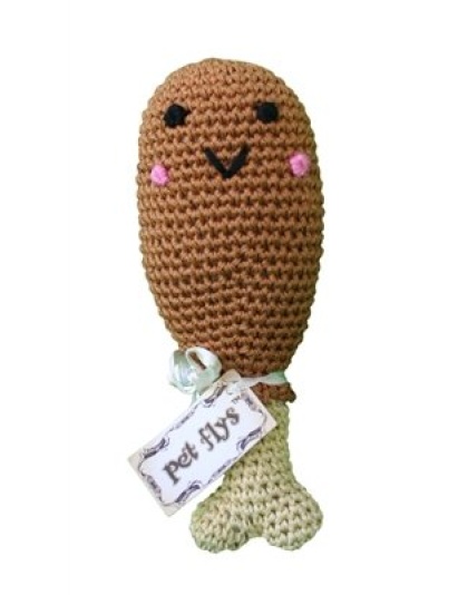 Knit Knacks Sticks the Drumstick Organic Cotton Small Dog Toy