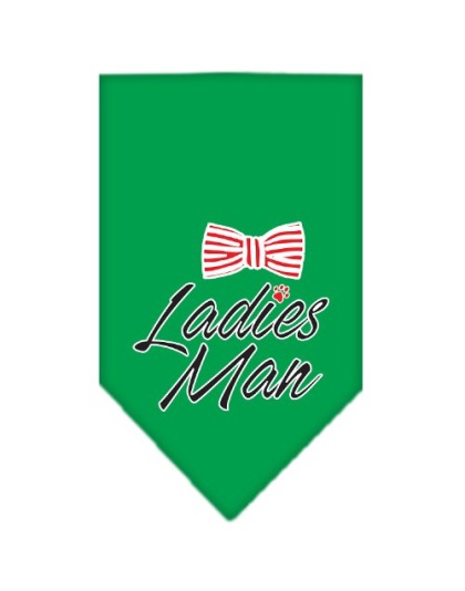 Ladies Man Screen Print Bandana Emerald Green Large