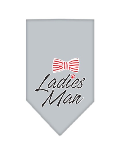 Ladies Man Screen Print Bandana Grey Large