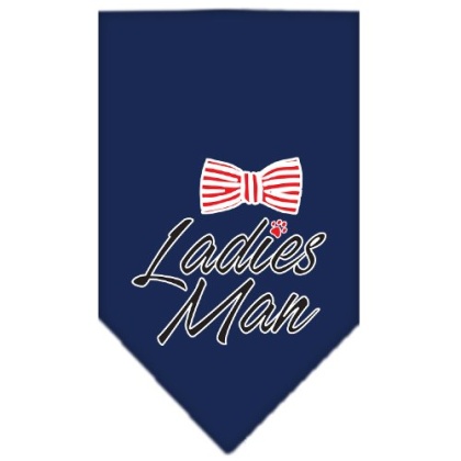 Ladies Man Screen Print Bandana Navy Blue large