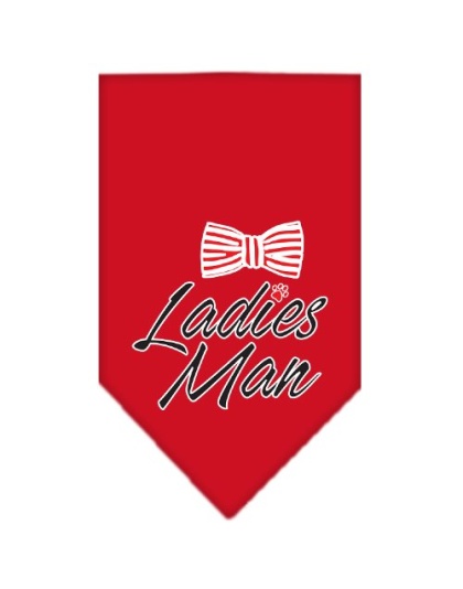 Ladies Man Screen Print Bandana Red Large