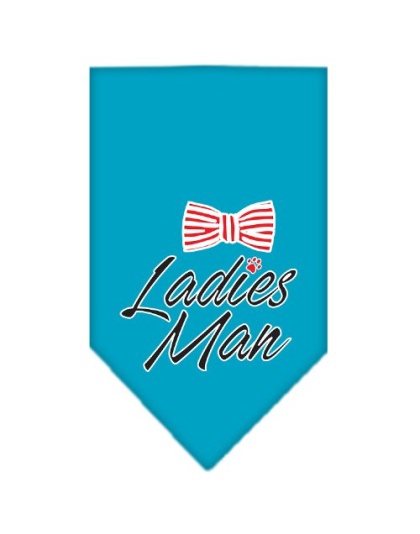 Ladies Man Screen Print Bandana Turquoise Large