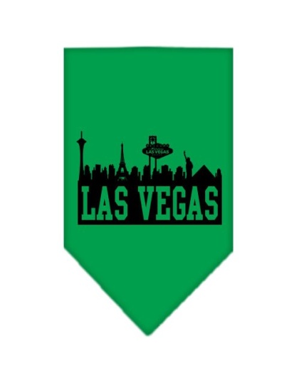 Las Vegas Skyline Screen Print Bandana Emerald Green Large