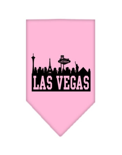 Las Vegas Skyline Screen Print Bandana Light Pink Large