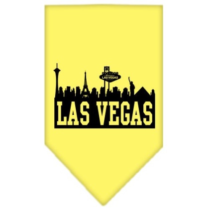 Las Vegas Skyline Screen Print Bandana Yellow Large