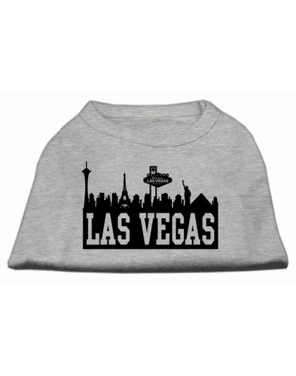 Las Vegas Skyline Screen Print Shirt Grey Lg