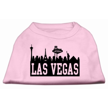 Las Vegas Skyline Screen Print Shirt Light Pink Lg