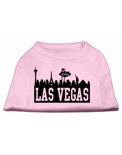 Las Vegas Skyline Screen Print Shirt Light Pink Lg