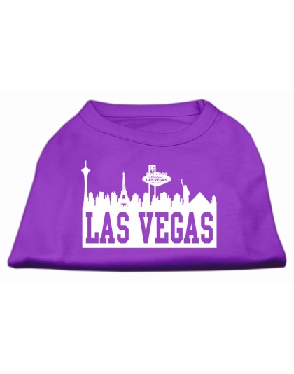 Las Vegas Skyline Screen Print Shirt Purple Lg