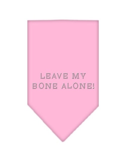 Leave My Bone Alone Rhinestone Bandana Light Pink Large