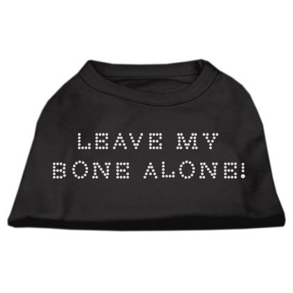 Leave My Bone Alone! Rhinestone Shirts Black L