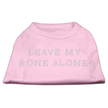 Leave My Bone Alone! Rhinestone Shirts Light Pink L