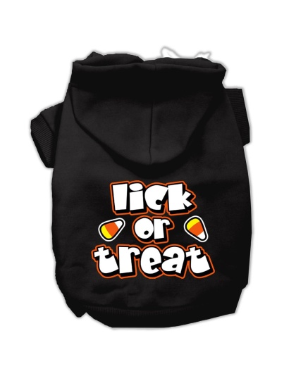 Lick Or Treat Screen Print Pet Hoodies Black L