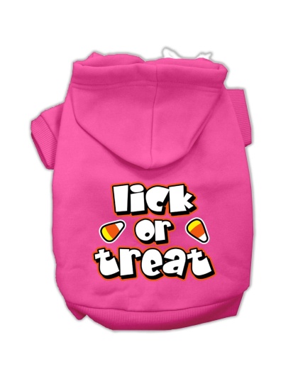 Lick Or Treat Screen Print Pet Hoodies Bright Pink Size L