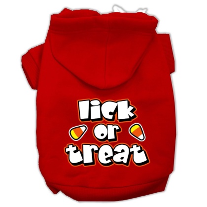 Lick Or Treat Screen Print Pet Hoodies Red Size L