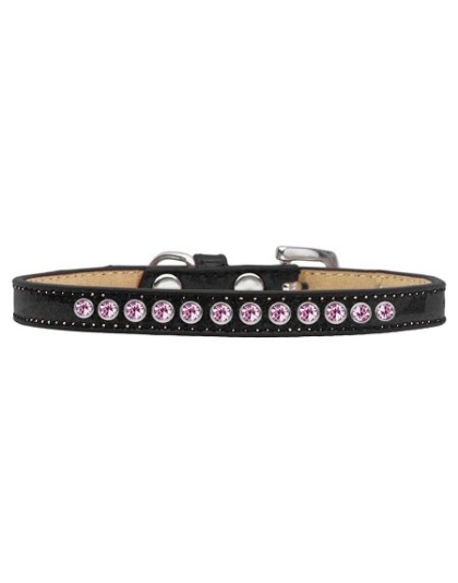 Light Pink Crystal Size 10 Black Puppy Ice Cream Collar