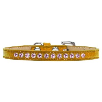 Light Pink Crystal Size 10 Gold Puppy Ice Cream Collar