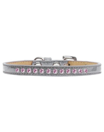 Light Pink Crystal Size 10 Silver Puppy Ice Cream Collar