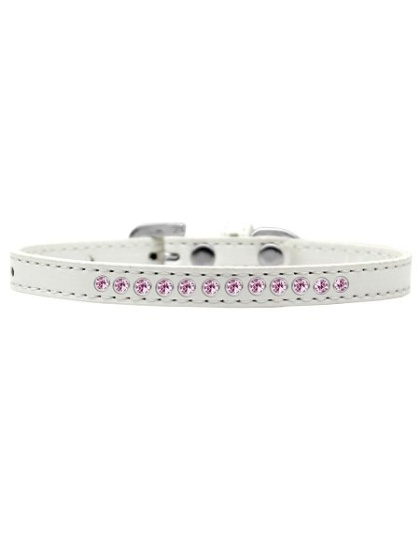 Light Pink Crystal Size 10 White Puppy Collar