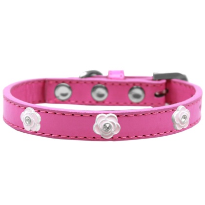 Light Pink Rose Widget Dog Collar Bright Pink Size 10