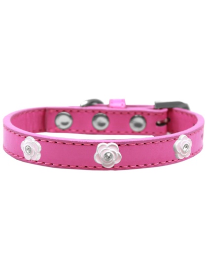 Light Pink Rose Widget Dog Collar Bright Pink Size 10