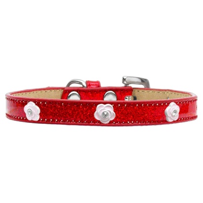 Light Pink Rose Widget Dog Collar Red Ice Cream Size 10