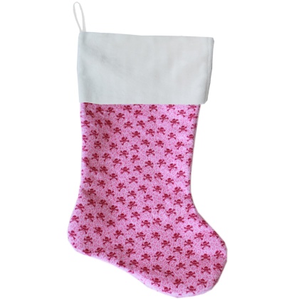 Light Pink Skulls Christmas Stocking