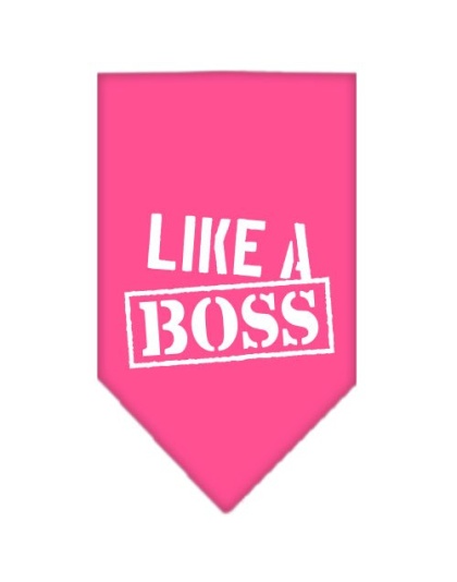 Like a Boss Screen Print Bandana Bright Pink Large