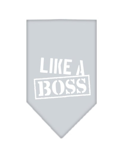 Like a Boss Screen Print Bandana Grey Large