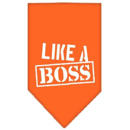 Like a Boss Screen Print Bandana Orange Large