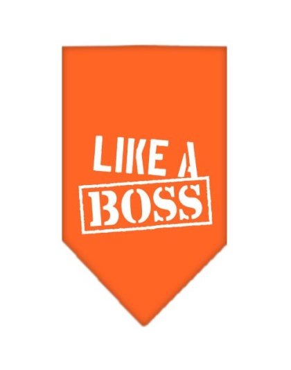 Like a Boss Screen Print Bandana Orange Large