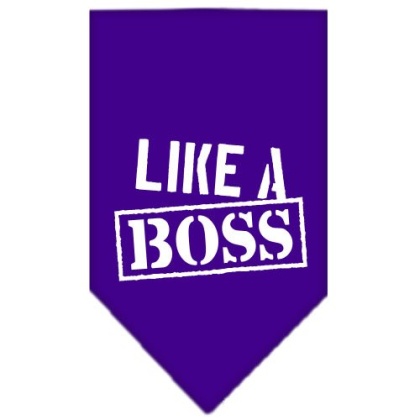 Like a Boss Screen Print Bandana Purple Large