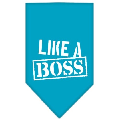 Like a Boss Screen Print Bandana Turquoise Large