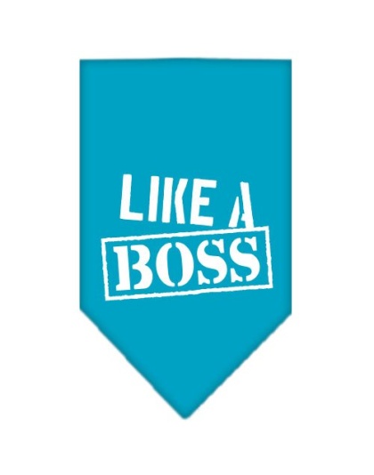 Like a Boss Screen Print Bandana Turquoise Large