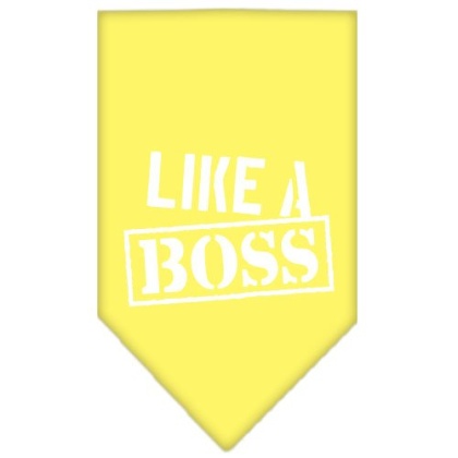 Like a Boss Screen Print Bandana Yellow Large