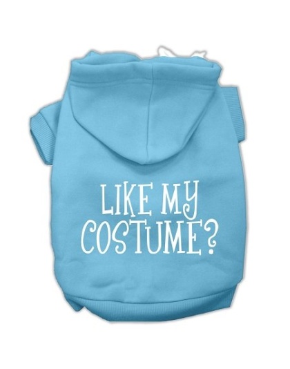 Like my costume? Screen Print Pet Hoodies Baby Blue Size L