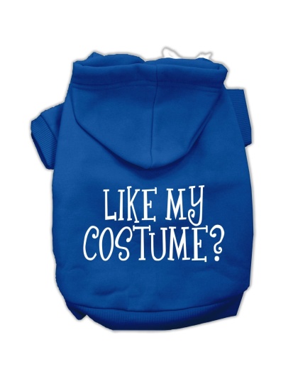 Like my costume? Screen Print Pet Hoodies Blue Size L