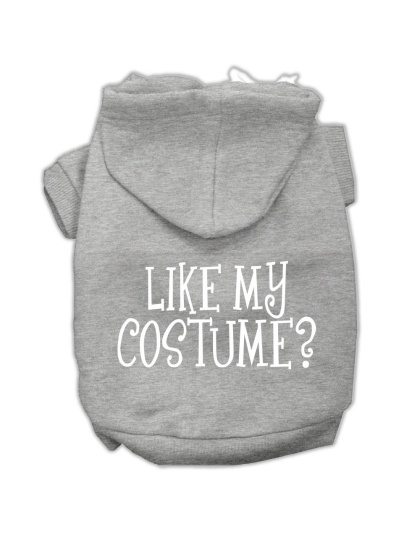 Like my costume? Screen Print Pet Hoodies Grey Size L
