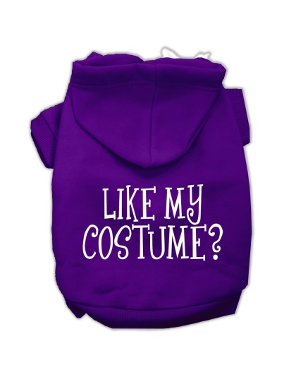 Like my costume? Screen Print Pet Hoodies Purple Size L