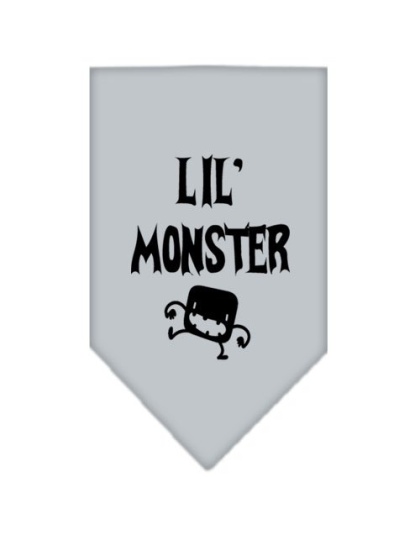 Lil Monster Screen Print Bandana Grey Large