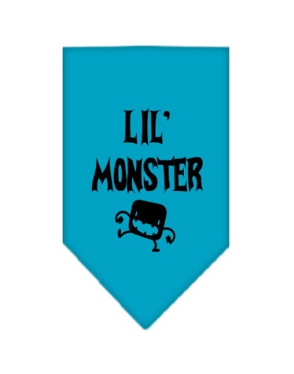 Lil Monster Screen Print Bandana Turquoise Large