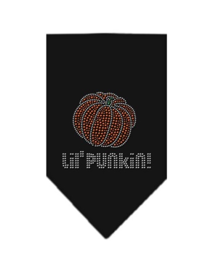 Lil Punkin Rhinestone Bandana Black Large