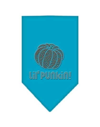 Lil Punkin Rhinestone Bandana Turquoise Large