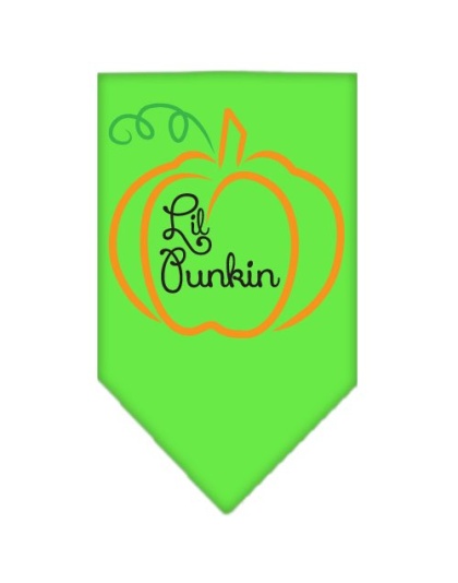 Lil Punkin Screen Print Bandana Lime Green Large