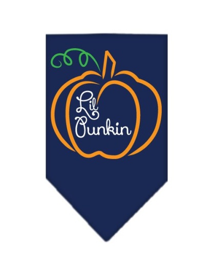 Lil Punkin Screen Print Bandana Navy Blue large