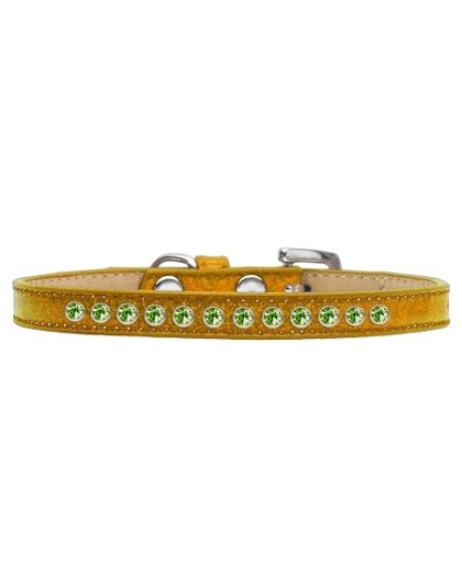 Lime Green Crystal Size 10 Gold Puppy Ice Cream Collar